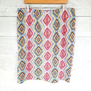 Cato Womens Mid length Skirt Multicolor Geometric Size 18/20W